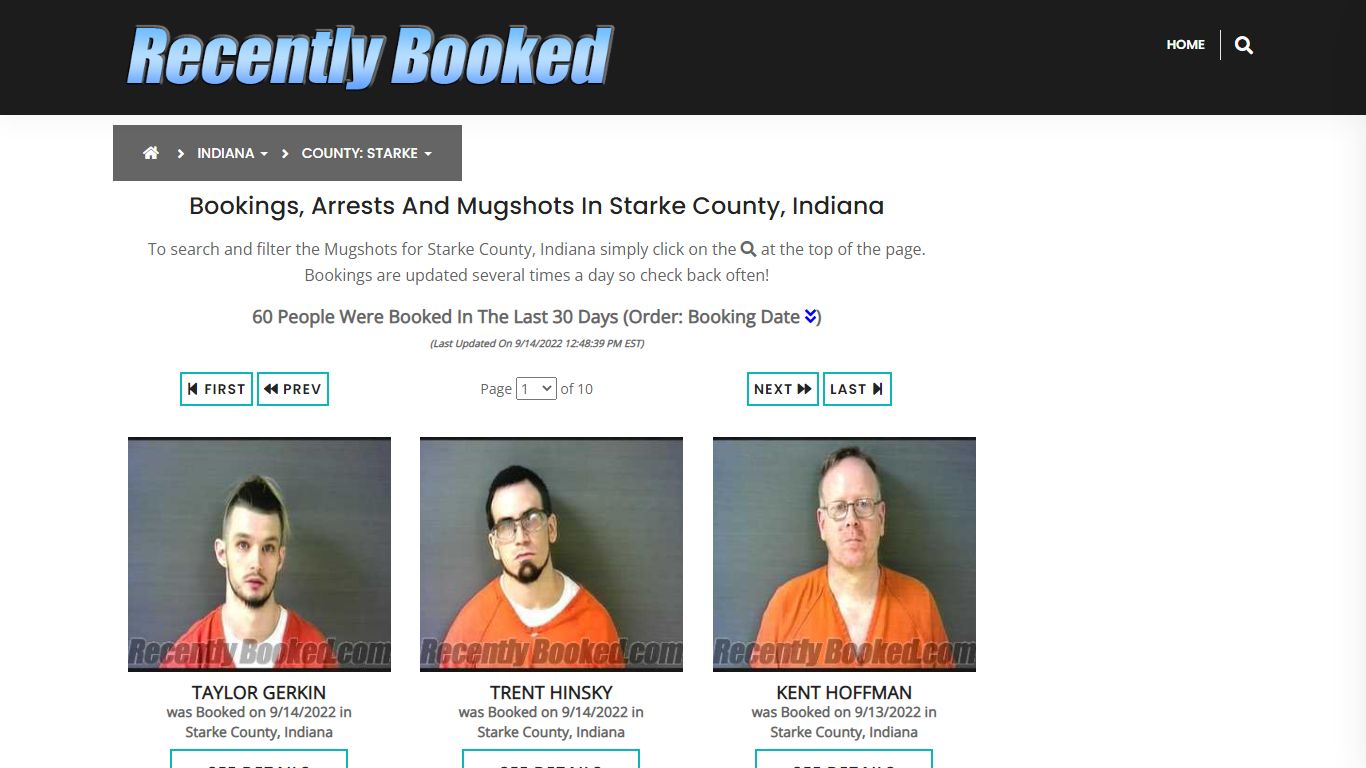 Recent bookings, Arrests, Mugshots in Starke County, Indiana